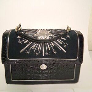 BRAHMIN Revel Collection Black Hallie Satchel Bag